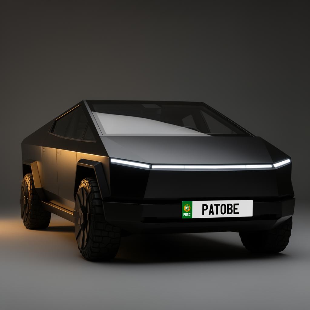 Tesla Cybertruck with EVOLUXE Nigerian plate