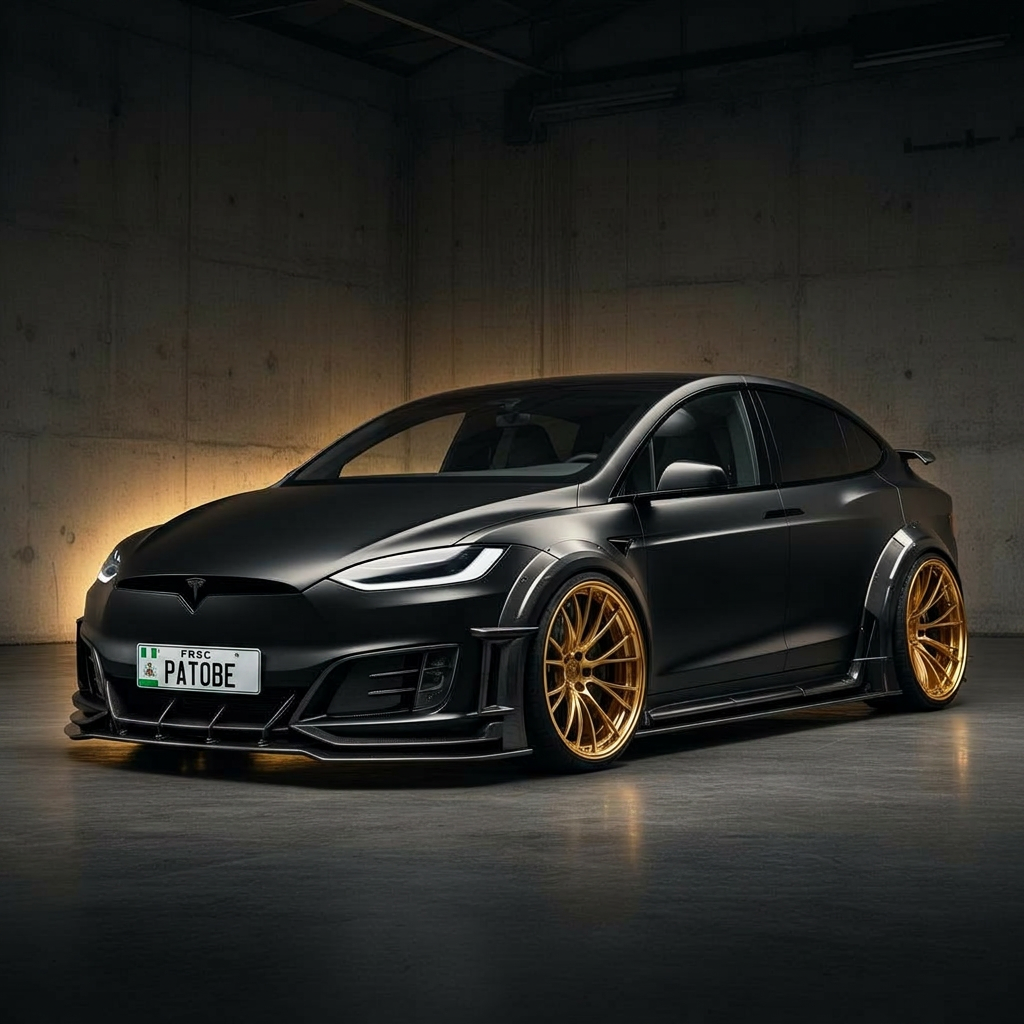 Mansory Tesla X with EVOLUXE Nigerian plate