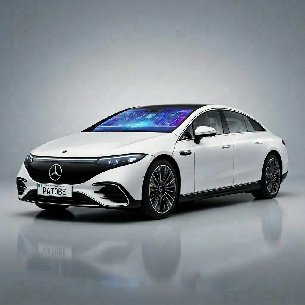 Mercedes-Benz EQS with EVOLUXE Nigerian plate