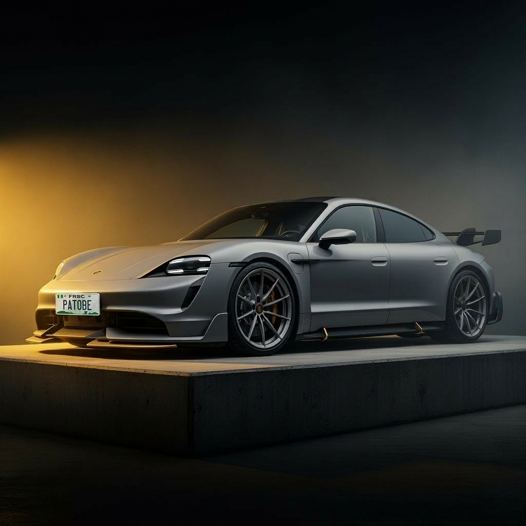 Porsche Taycan with EVOLUXE Nigerian plate